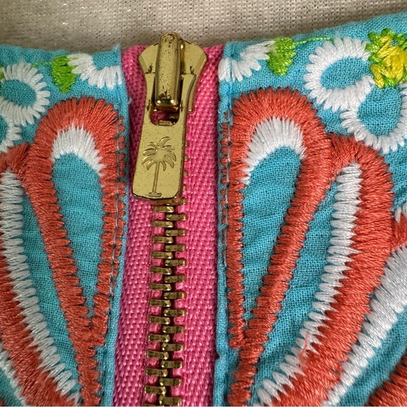 Lilly Pulitzer Embroidered Kirby Dress Sleeveless Zipper Front Shift Size 2 - Picture 10 of 12